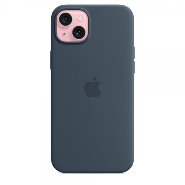 Custodia in Silicone per iPhone 15 Plus con MagSafe - Blu Tempesta