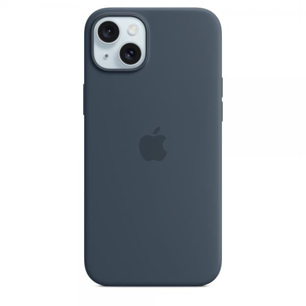 Custodia in Silicone per iPhone 15 Plus con MagSafe - Blu Tempesta