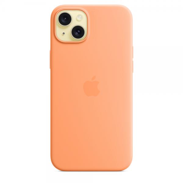 Custodia in Silicone per iPhone 15 Plus con MagSafe - Sorbetto all'Arancia