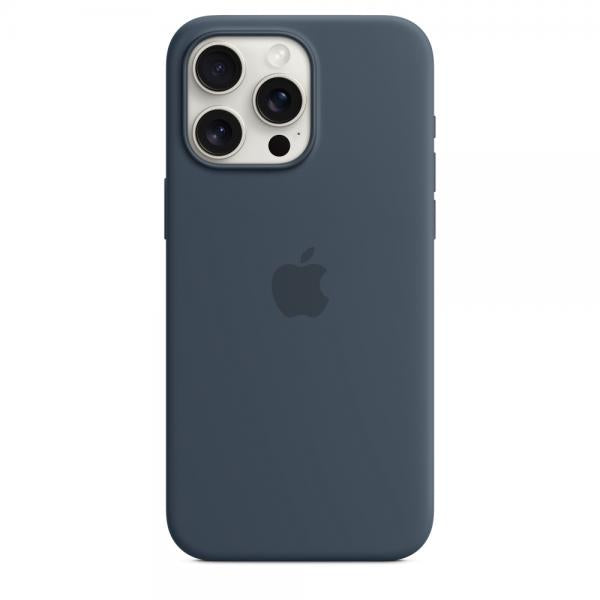 Custodia in Silicone per iPhone 15 Pro Max con MagSafe - Blu Tempesta