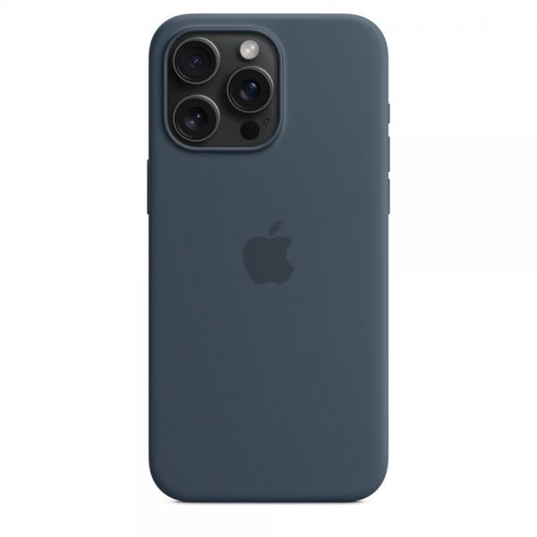 Custodia in Silicone per iPhone 15 Pro Max con MagSafe - Blu Tempesta