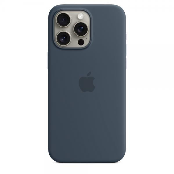 Custodia in Silicone per iPhone 15 Pro Max con MagSafe - Blu Tempesta