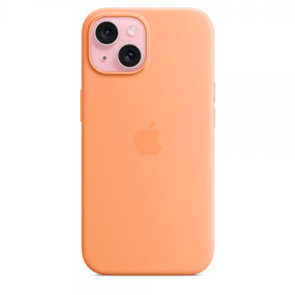 Custodia in Silicone per iPhone 15 con MagSafe - Sorbetto all'Arancia