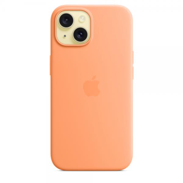 Custodia in Silicone per iPhone 15 con MagSafe - Sorbetto all'Arancia