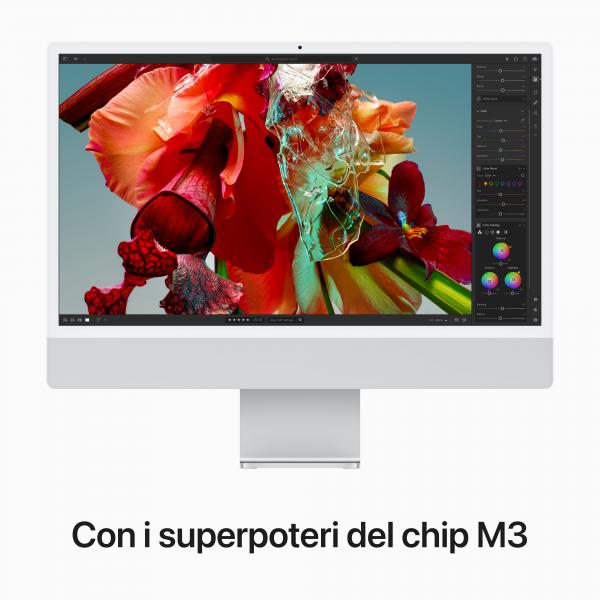 iMac 24" 256GB SSD - Apple M3 chip con 8-core CPU e 8-core GPU - Argento