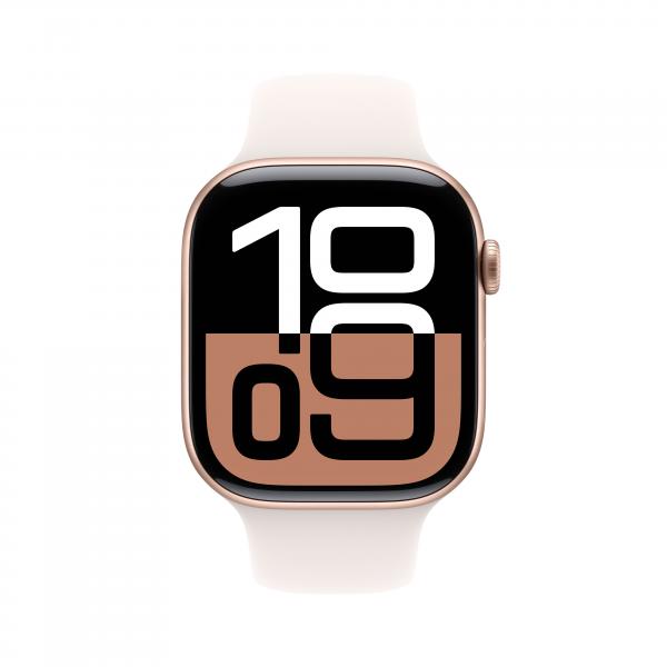 Apple Watch Series 10 GPS + Cellular 46mm Rose Gold Aluminium Case with Light Blush Sport Band - M/L