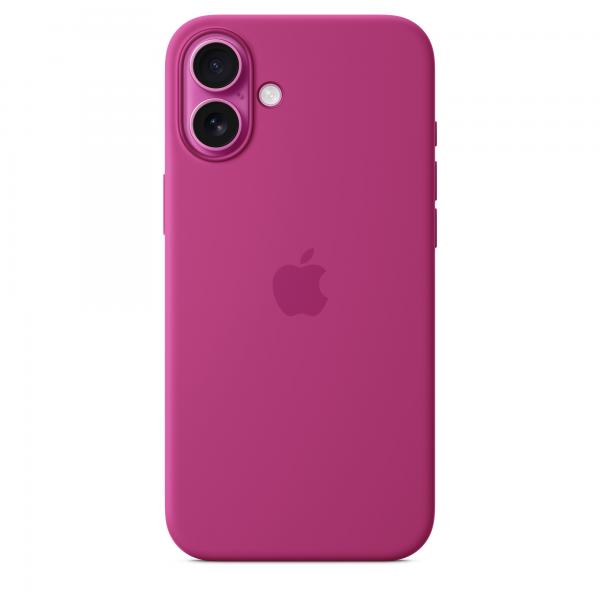 Custodia in Silicone per iPhone 16 Plus con MagSafe - Fucsia
