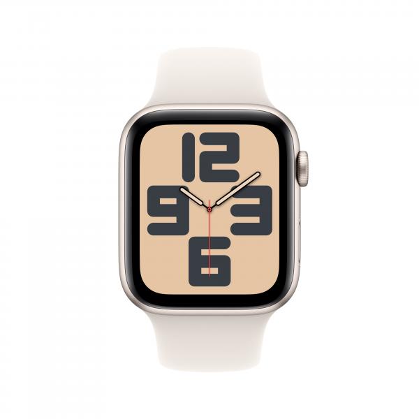 Apple Watch SE GPS + Cellular 44mm Starlight Aluminium Case with Starlight Sport Band - M/L