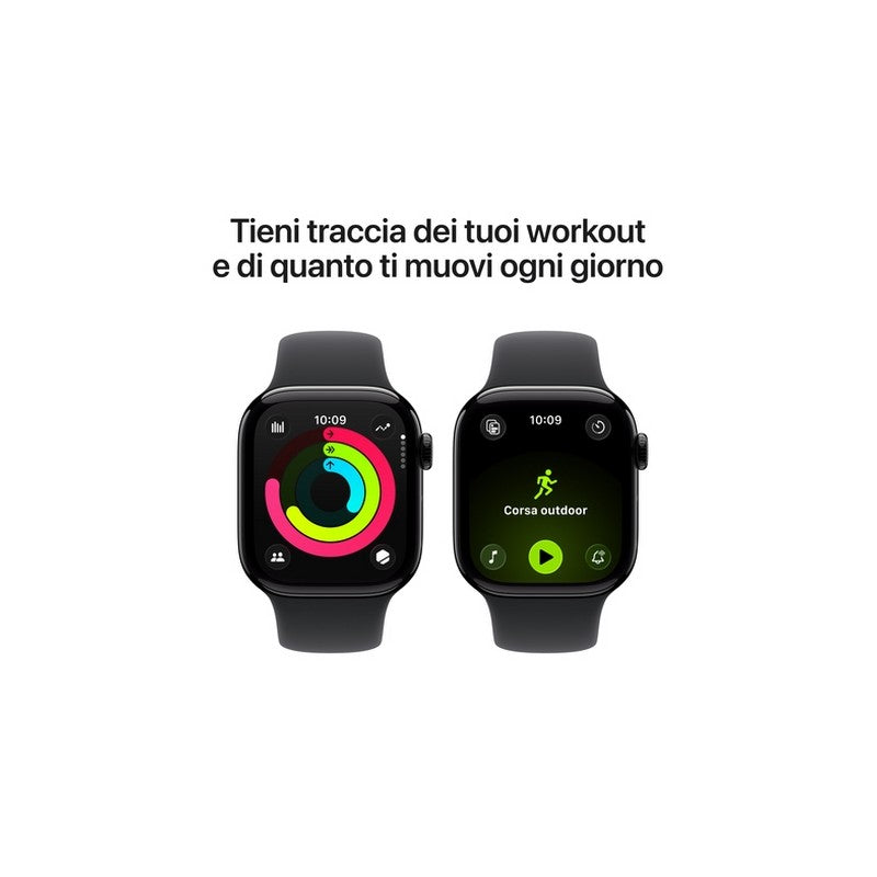 Apple Watch Series 11GPS46mmJet Black Aluminium Case with Black Sport Band - M/L