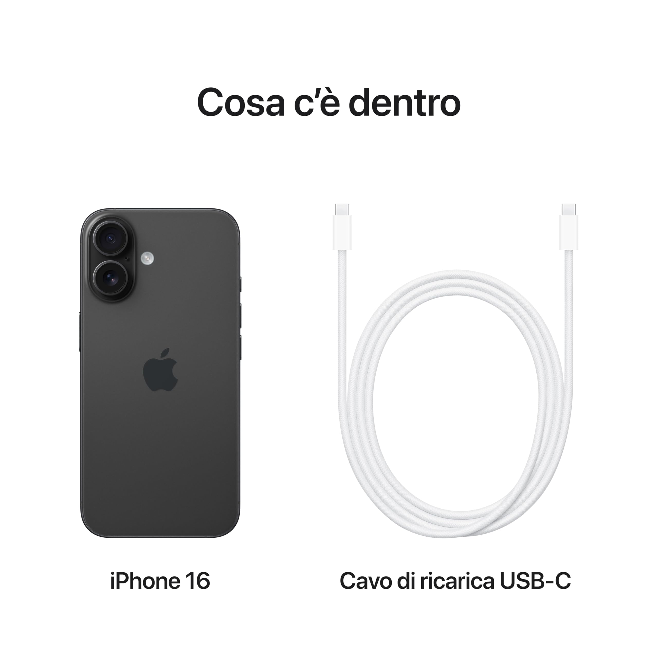 Apple iPhone 16 128 GB: Telefono 5G con Controllo fotocamera, chip A18 e tanta autonomia in più. Compatibile con AirPods; Nero