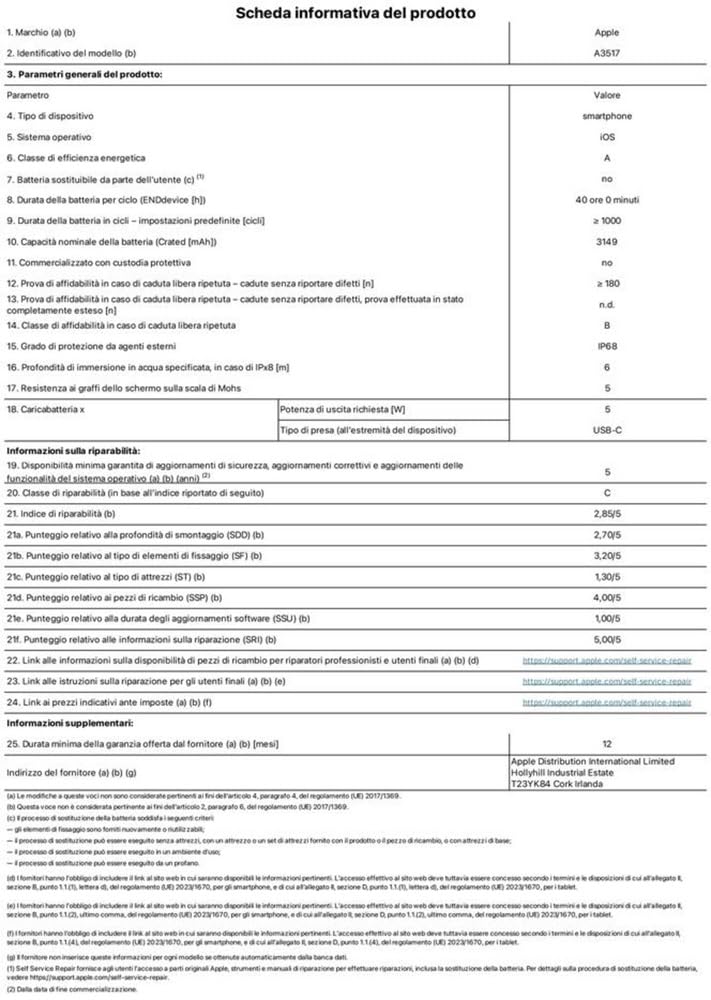 Apple iPhone Air 1 TB: Nero siderale