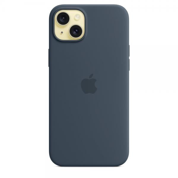 Custodia in Silicone per iPhone 15 Plus con MagSafe - Blu Tempesta