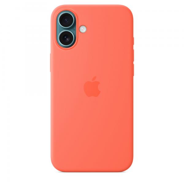 Custodia in Silicone per iPhone 16 Plus con MagSafe - Mandarino