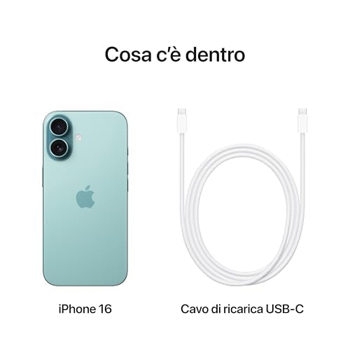 Apple iPhone 16 256 GB: Telefono 5G con Controllo fotocamera, chip A18 e tanta autonomia in più. Compatibile con AirPods; Nero