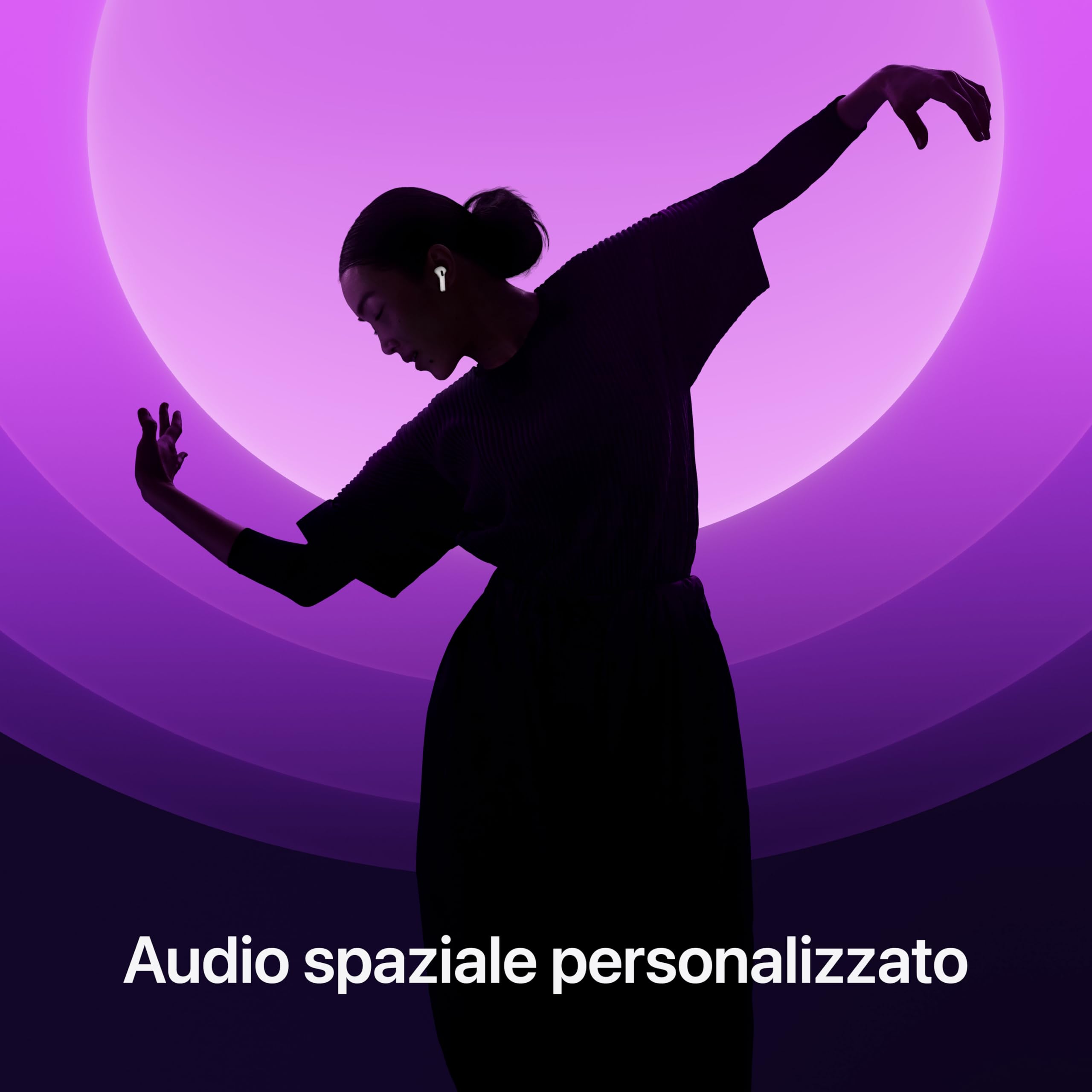 Apple AirPods 4 Auricolari wireless, Auricolari Bluetooth, Cancellazione attiva del rumore, Audio adattivo, Trasparenza, Audio spaziale personalizzato, Custodia di ricarica USB-C, Ricarica wireless