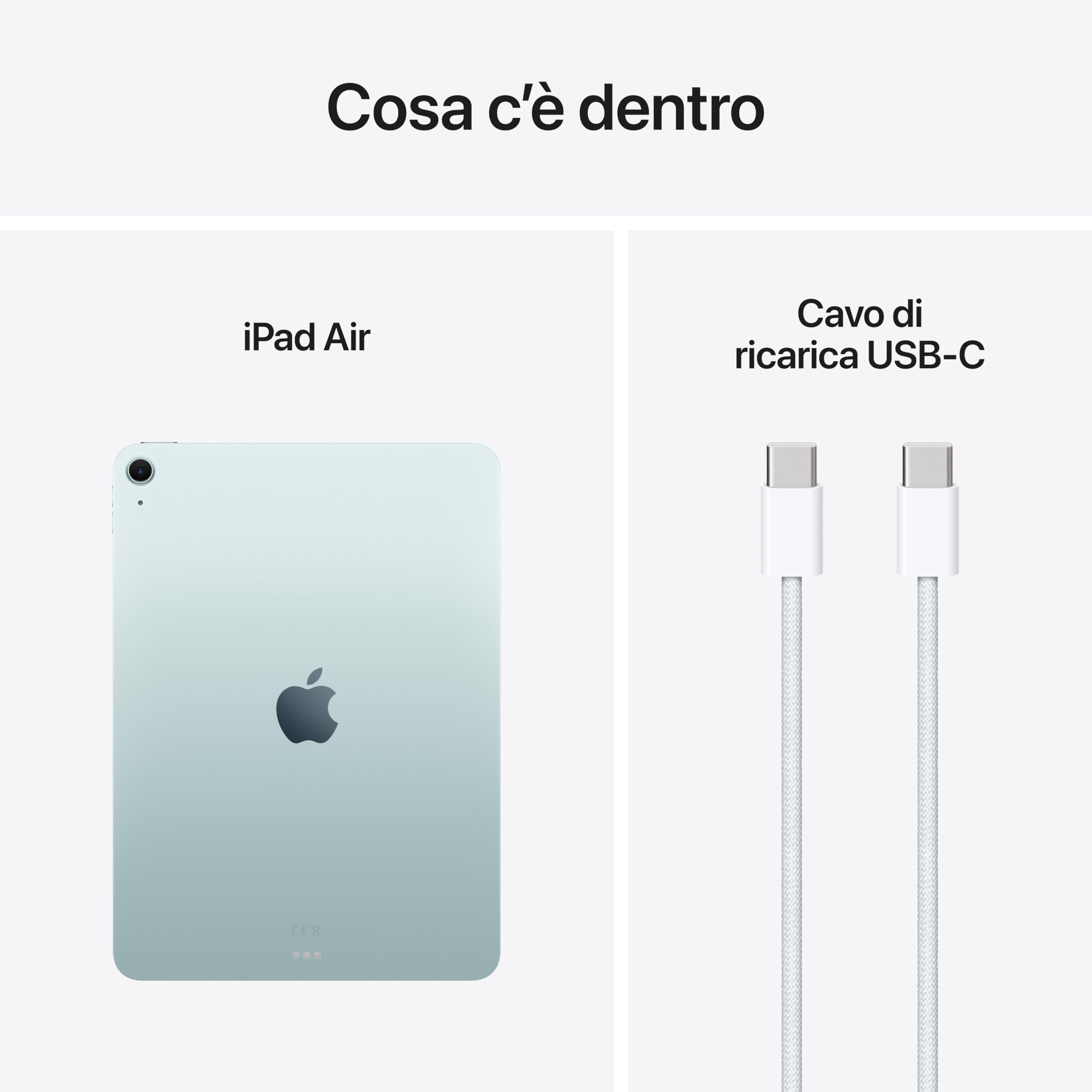 Apple iPad Air 11'' con chip M3: Apple Intelligence, 1 TB, fotocamera frontale e posteriore da 12MP, Wi-Fi 6E, Touch ID, un giorno intero di batteria — Grigio siderale