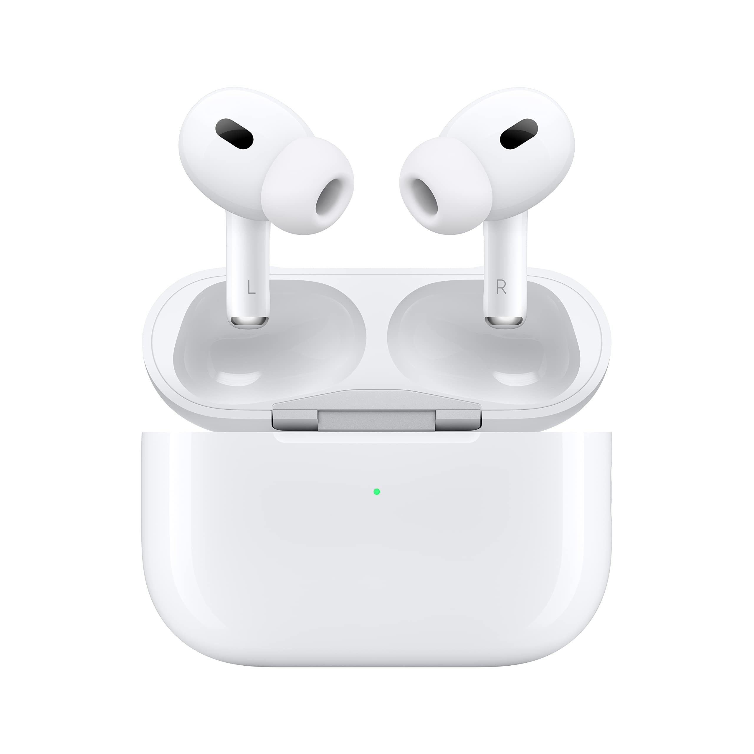Apple AirPods Pro 2 Auricolari wireless, Auricolari Bluetooth, Cancellazione attiva del rumore, Funzione Apparecchio acustico, Trasparenza, Audio spaziale personalizzato, Alta fedeltà, Ricarica USB-C