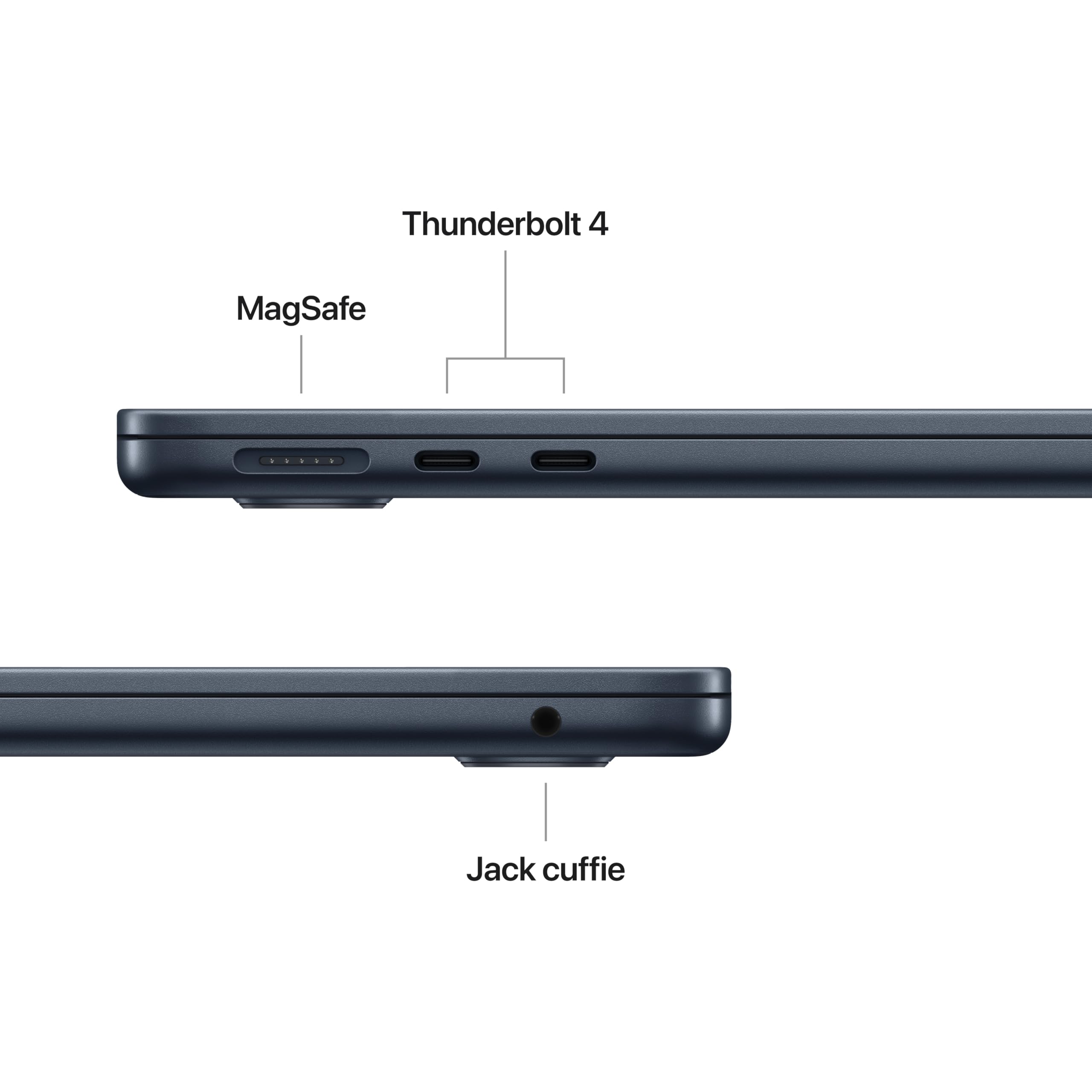 Apple Portatile MacBook Air 13'' con chip M4 (2025): progettato per Apple Intelligence, display Liquid Retina da 13,6'', 16GB di memoria unificata, 256GB di archiviazione SSD, Touch ID; Mezzanotte