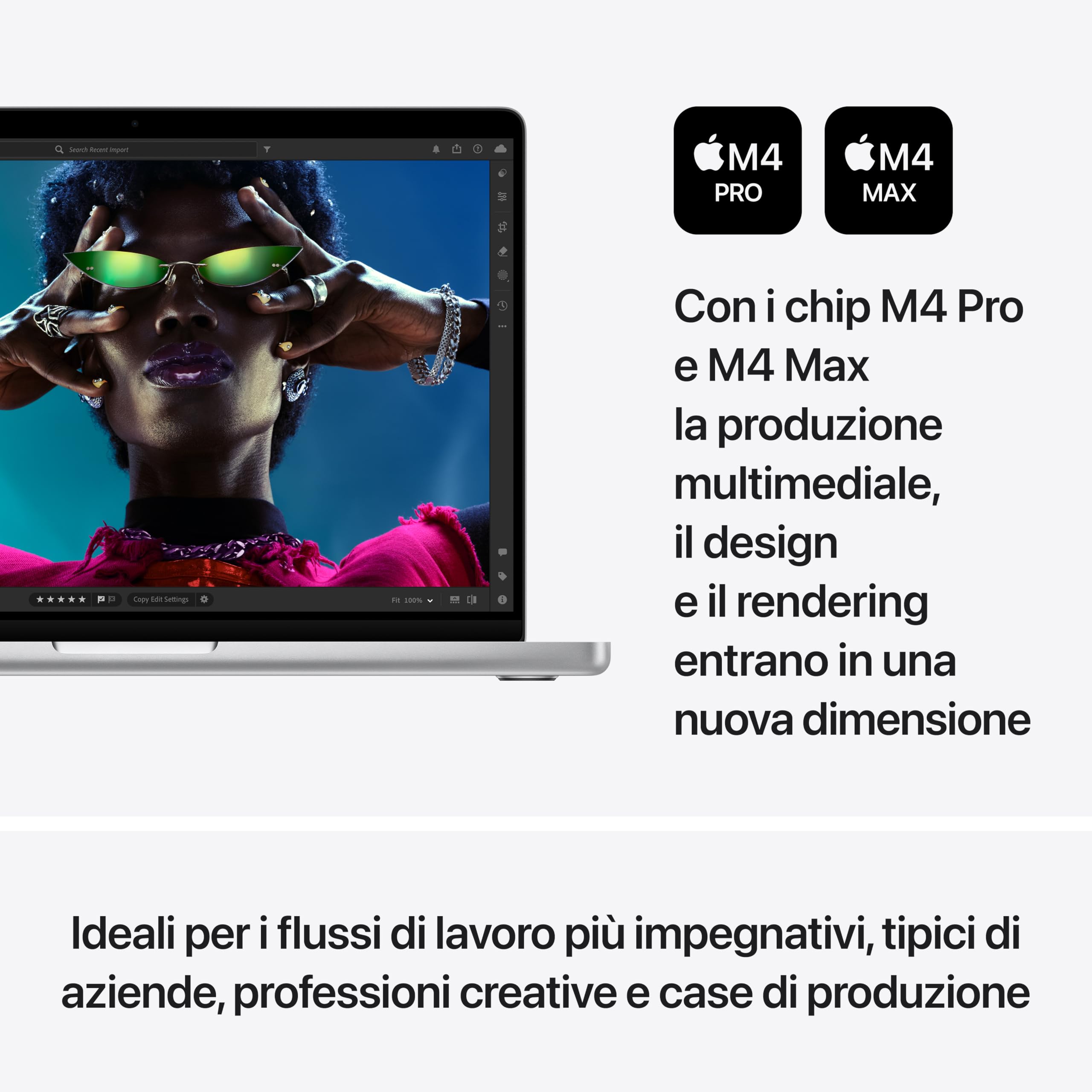 Apple 2024 MacBook Pro Portatile con chip M4 Pro, CPU 12 core e GPU 16 core: display Liquid Retina XDR 14,2", 24GB di memoria unificata, 512GB di archiviazione SSD; color Argento