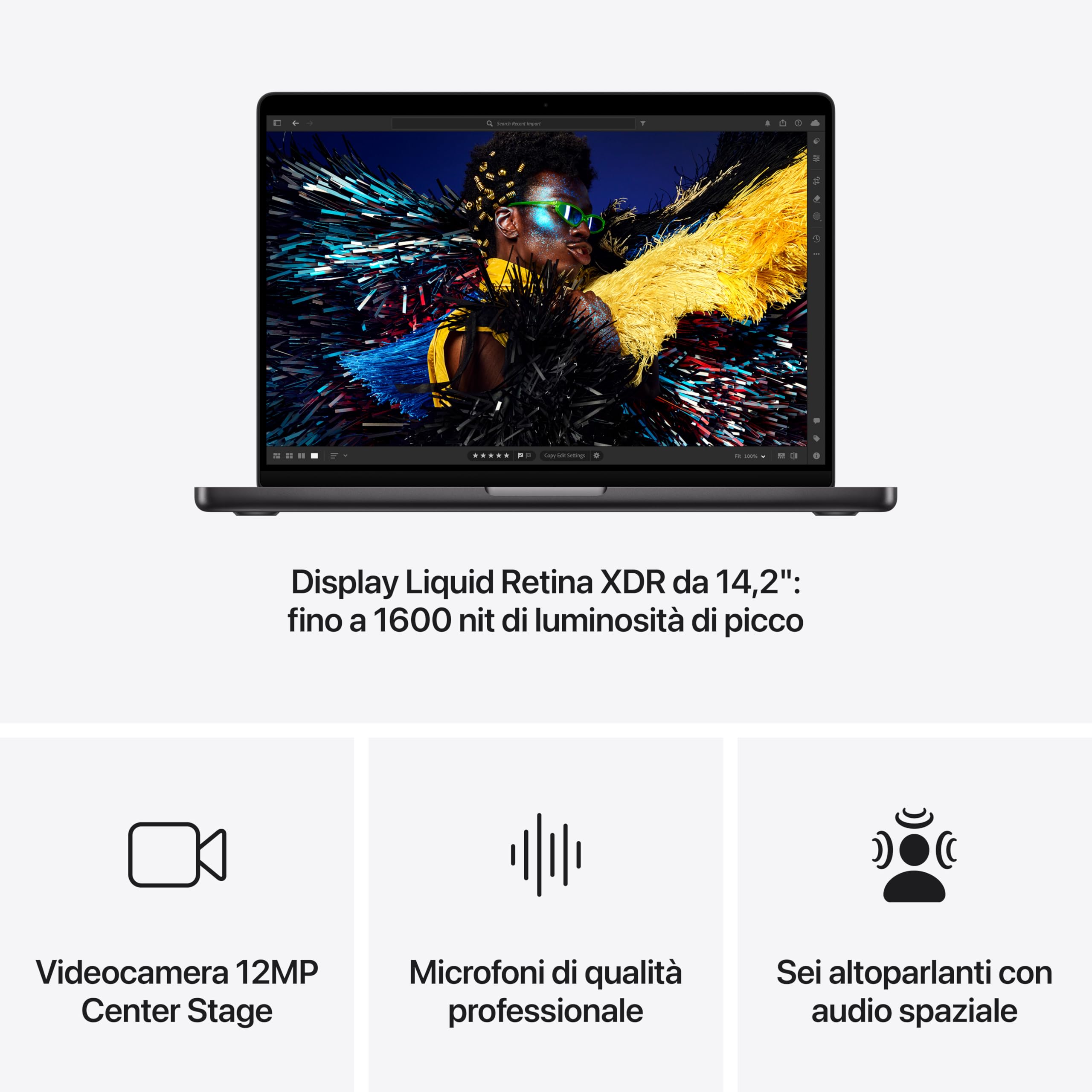 Apple 2024 MacBook Pro Portatile con chip M4, CPU 10 core e GPU 10 core: display Liquid Retina XDR 14,2", 24GB di memoria unificata, 1TB di archiviazione SSD; color Argento