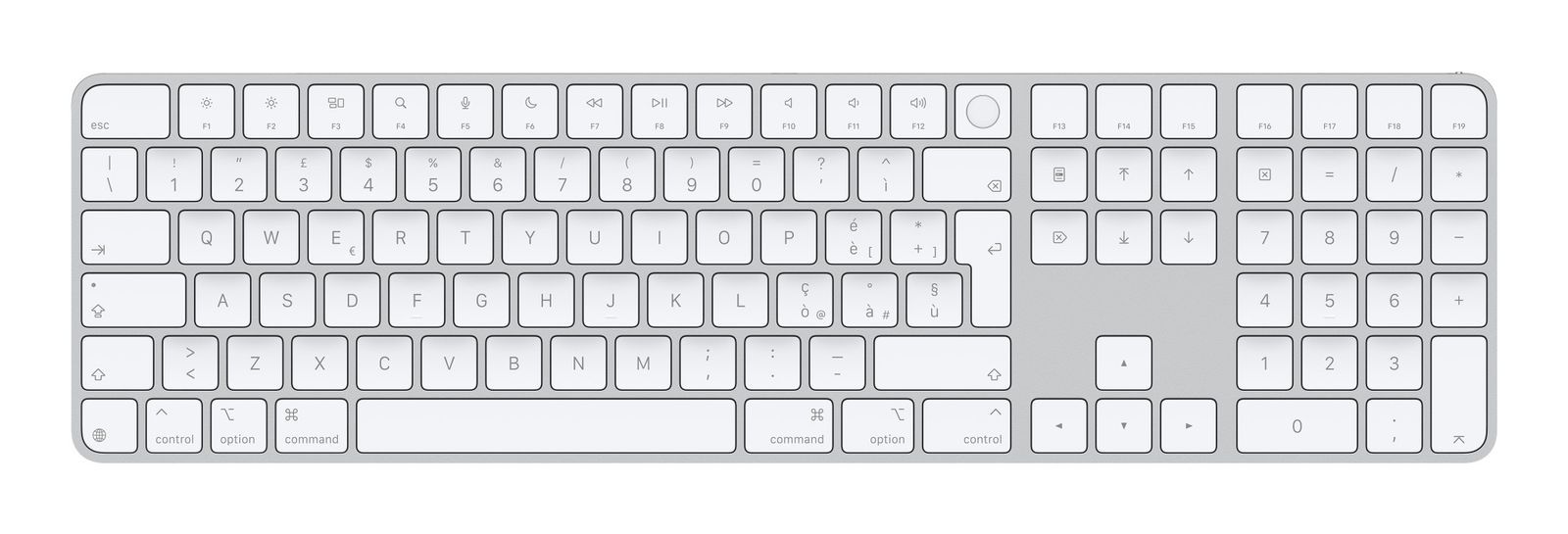 Magic Keyboard \\ Touch ID e tastierino numerico per Mac con chip Apple-Italiano - Tasti Bianchi